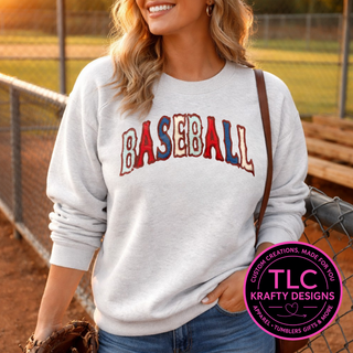 Baseball Fuzzy Chenille Patch – Sports-Themed Heat Press/Iron-On Applique