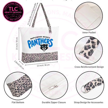Maplewood Heights Panthers Zippered Canvas Tote Bag – School Spirit Bag