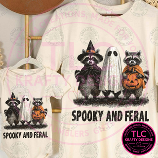 Spooky And Feral Raccoon Design – Spooky Season Apparel