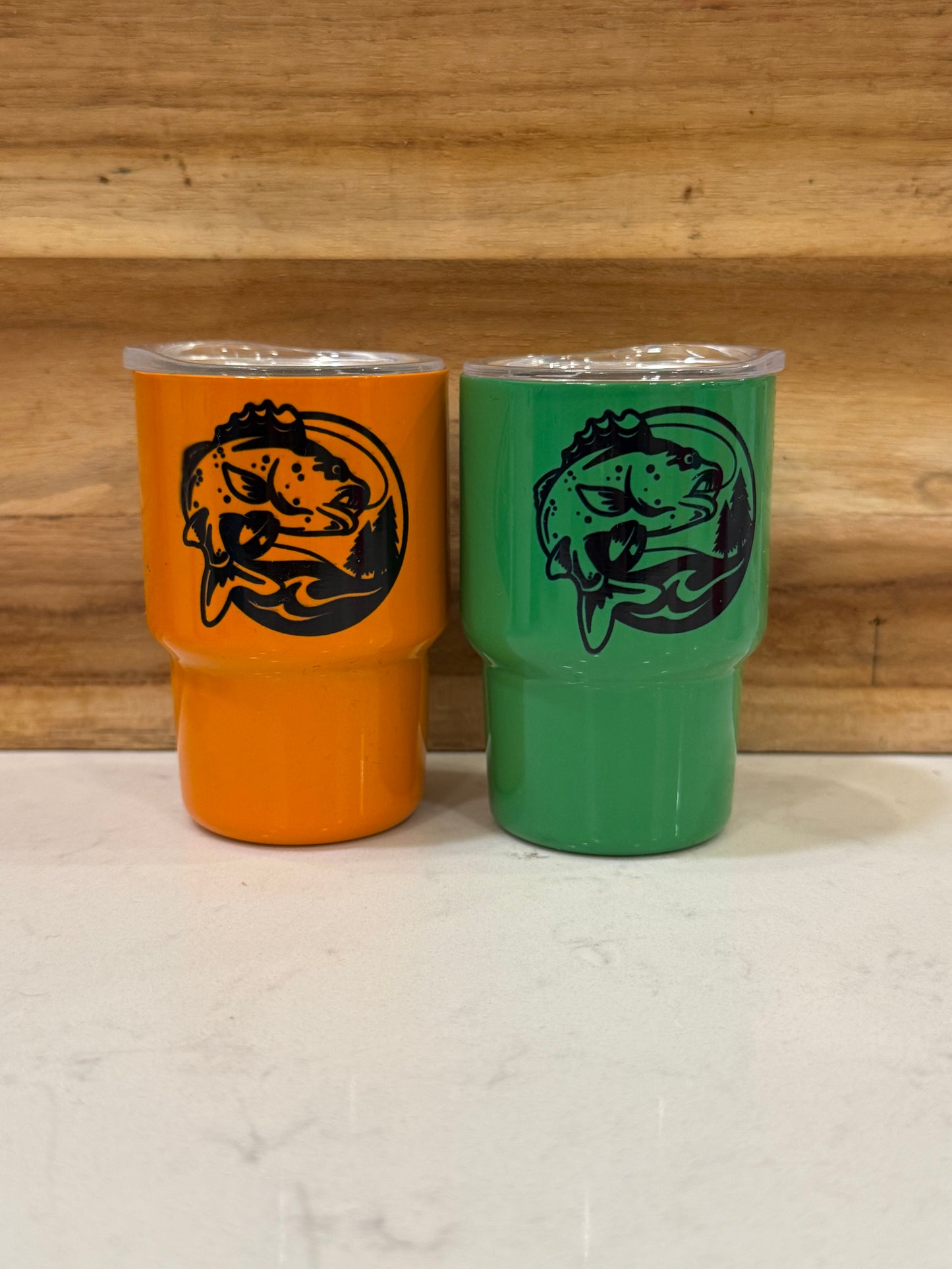 Finishing line logo 3oz mini shot glass