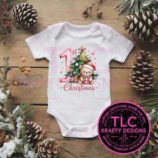 Sweet Teddy Bear Christmas Onesie - Cute First Christmas Onesie CK