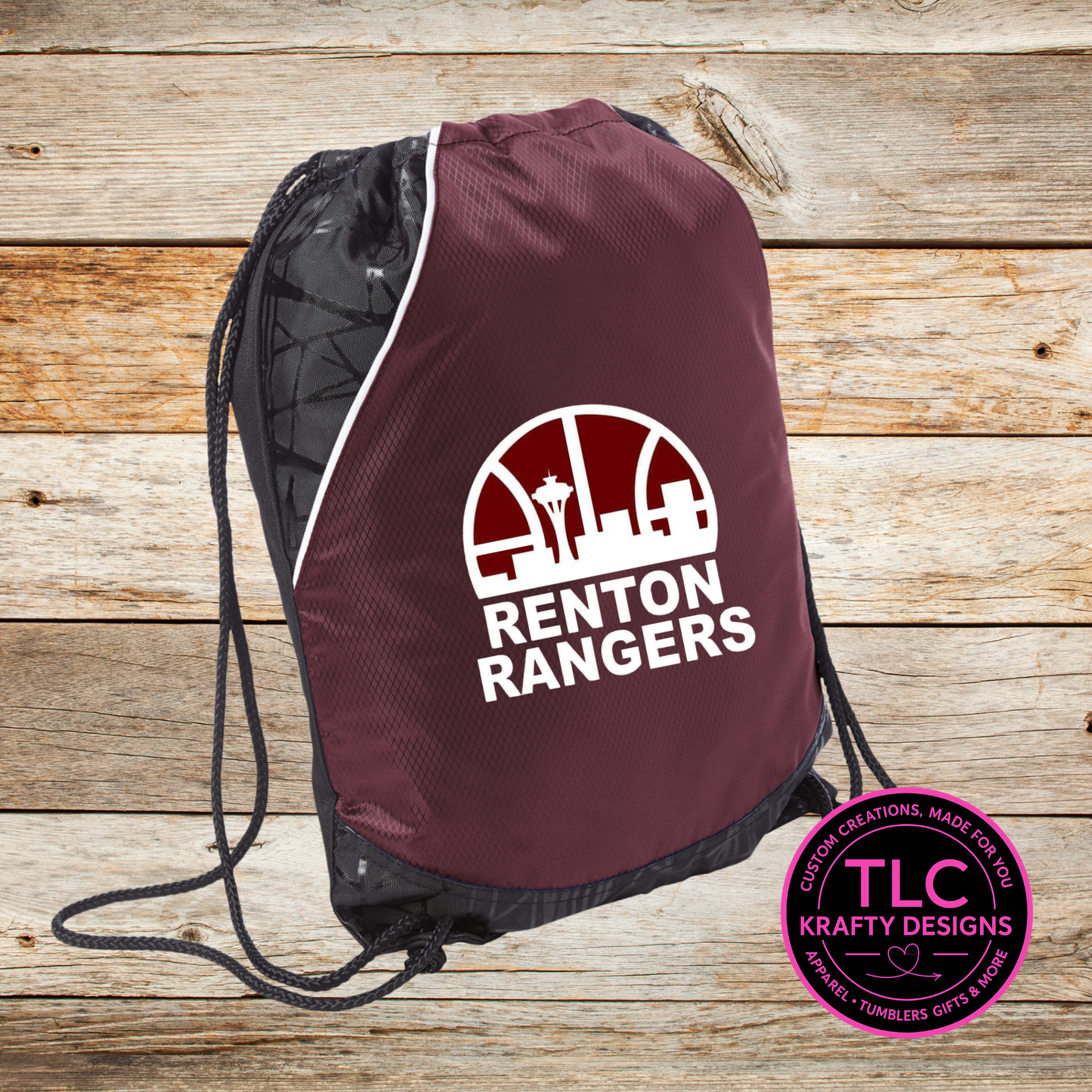 Renton Rangers Football Skyline Drawstring Bag - Custom Team Spirit Gear