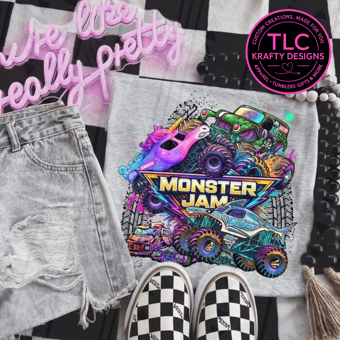 Multiple Monster Trucks Apparel - Monster Truck Vibes