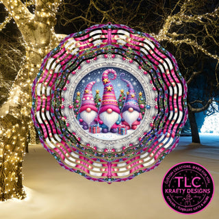Gnome Trio 10” Wind Spinner – Festive Christmas Sublimated Metal Yard Décor CK