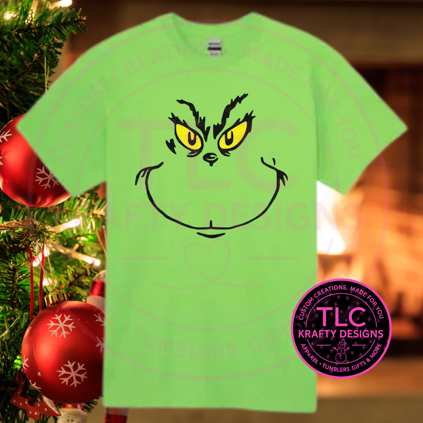 Green Man Face Sweatshirt - Classic Christmas Crew Neck or Hoodie CK