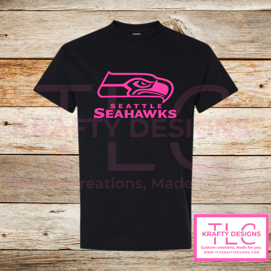 Seattle Football Fan Shirt – Pink Hawk-Inspired Game Day Tee