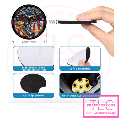 US Navy Neoprene 2.75" Car Coasters CK