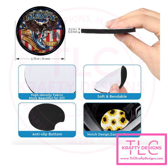 US Navy Neoprene 2.75" Car Coasters CK