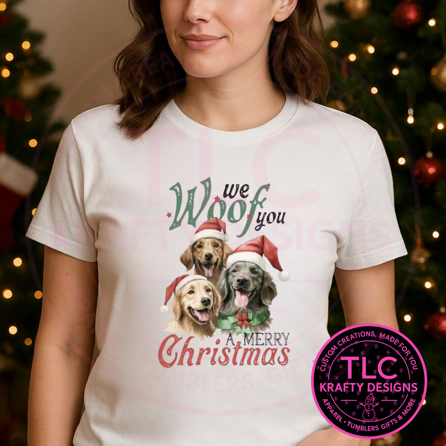 We Woof You a Merry Christmas T-Shirt – Festive Holiday Dog Lover Long or Short Sleeve Tee CK