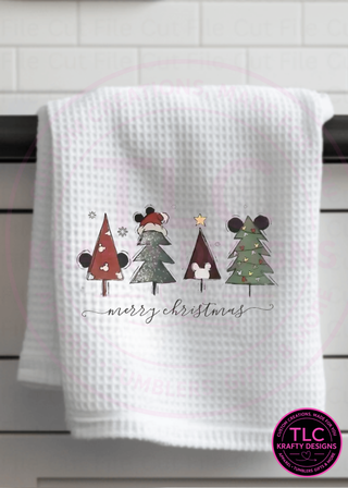 Whimsical Christmas Trees – Festive Holiday Kitchen Towel 🎄✨