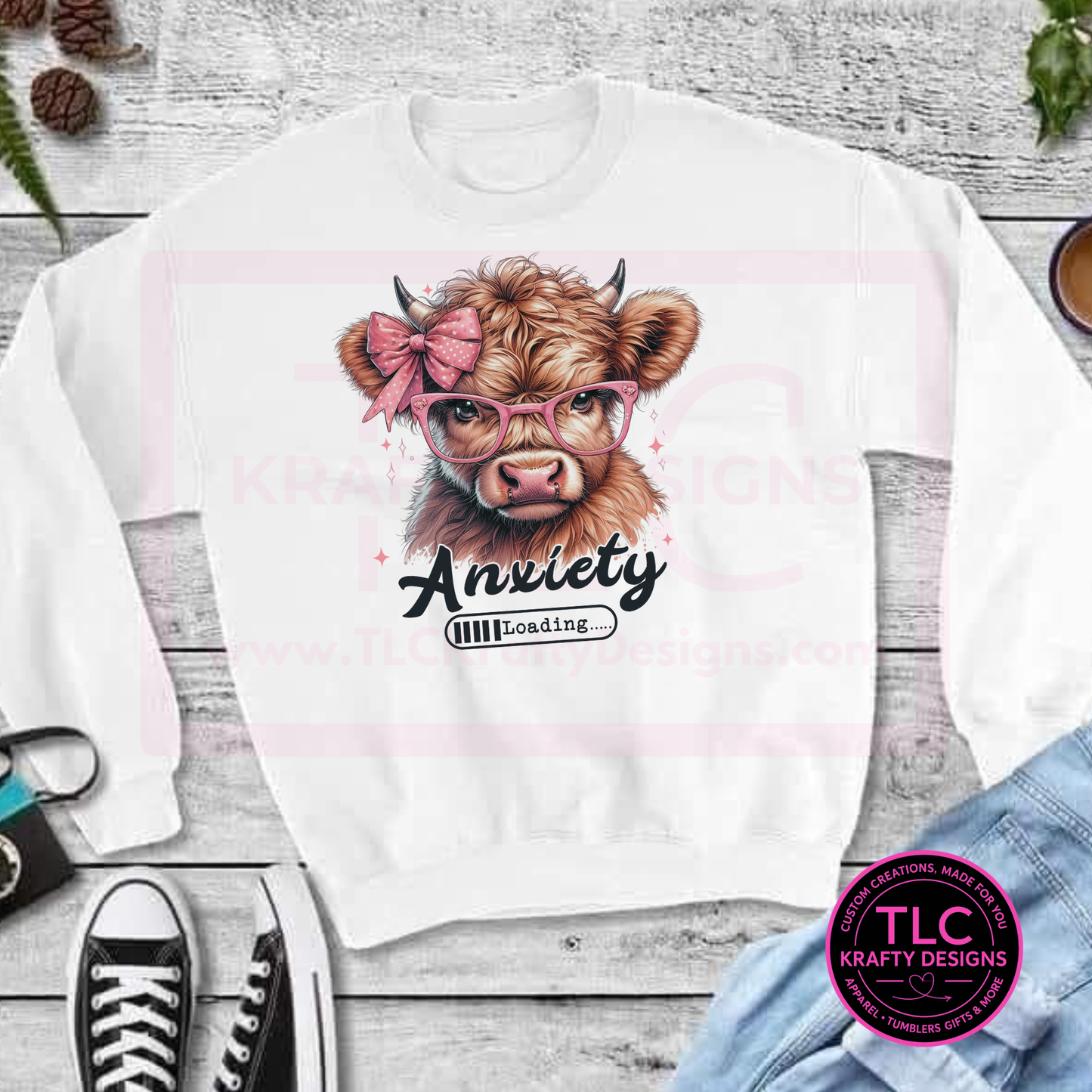 Anxiety Loading Cow Graphic – T-Shirt or Sweatshirt