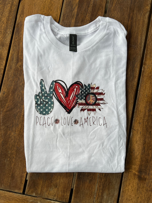 Peace Love America soft style shirt!