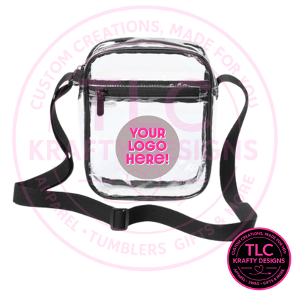 Custom Clear Crossbody Bag – Personalized School, Team or Business Bag