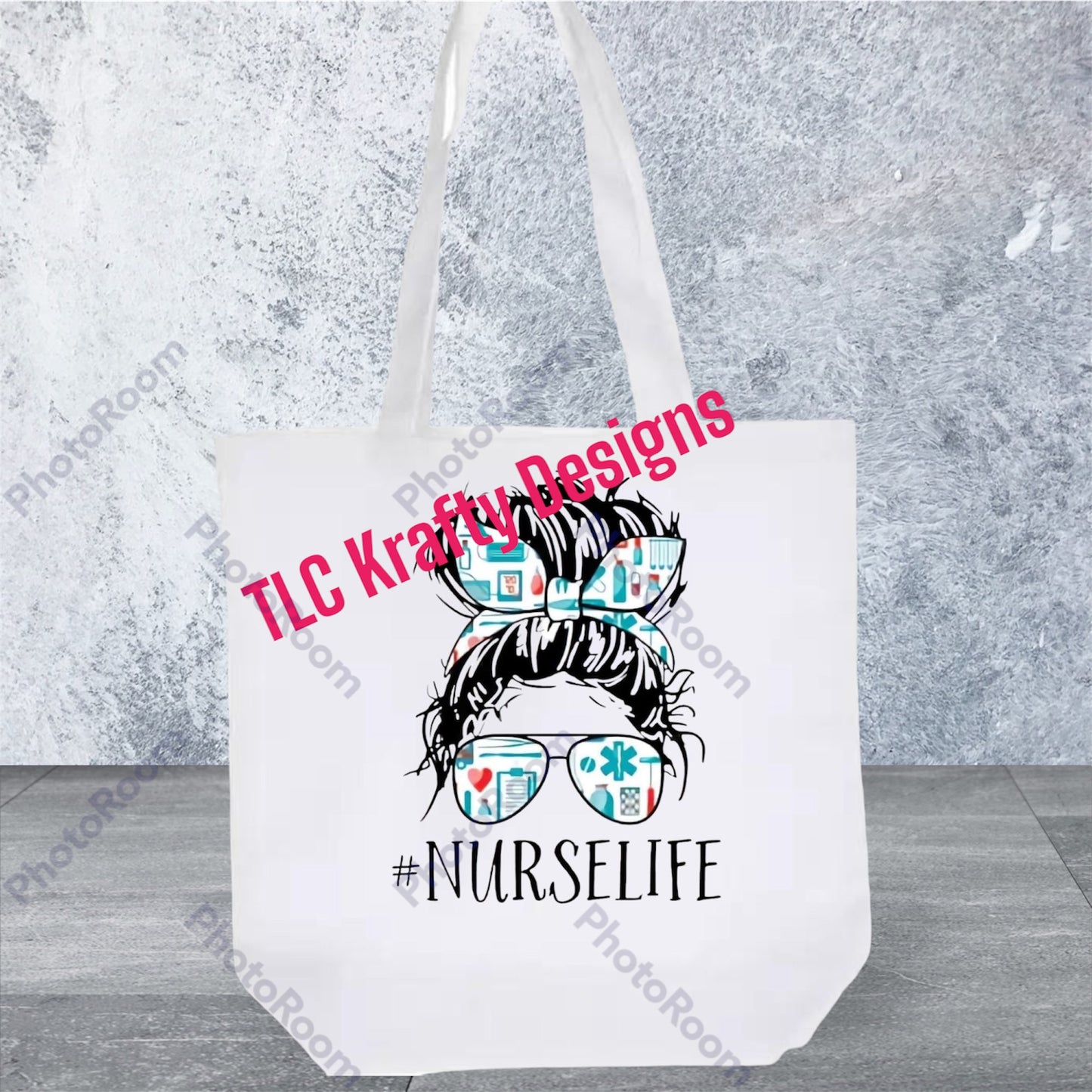 Nurse Life Messy Bun Canvas Tote