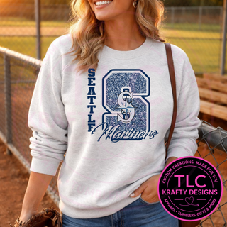 Seattle Baseball “S” Script Design T-Shirt or Sweatshirt