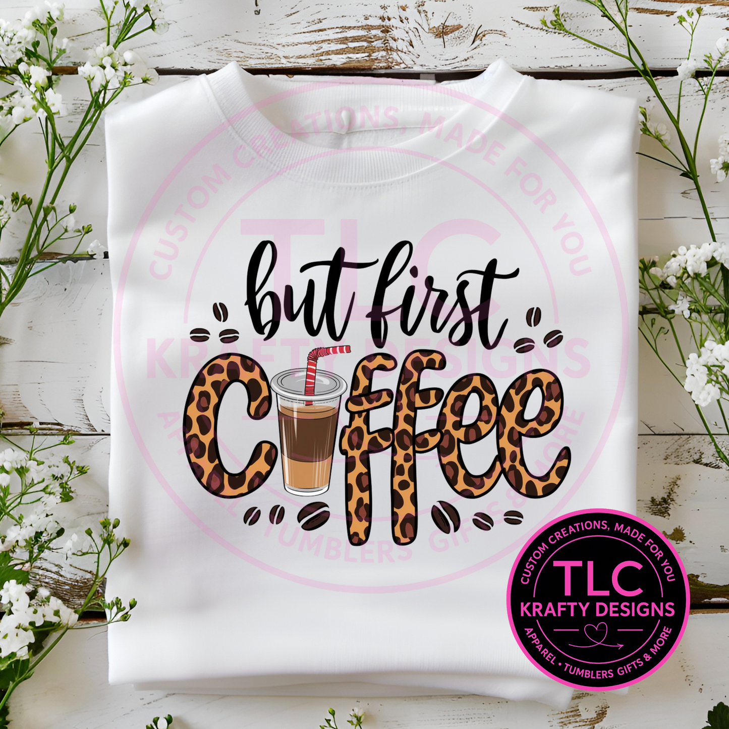 But First Coffee Leopard Print Sweatshirt – Fun Coffee Lover Pullover