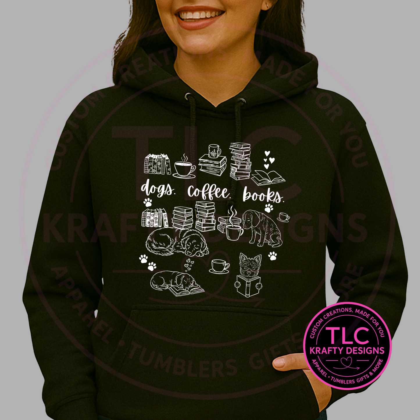Dogs Coffee Books Shirt or Sweatshirt - Pet Lovers Apparel