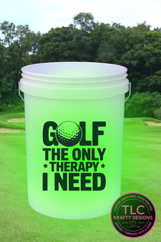 Golf Therapy White LED Bucket with Lid | Custom UVT Design + Seat Lid Upgrade