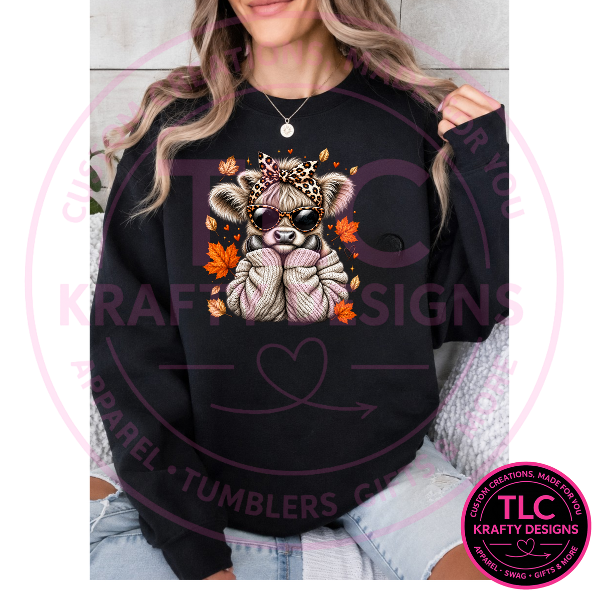 Cozy Fall Highland Cow Design – Autumn Vibes Apparel