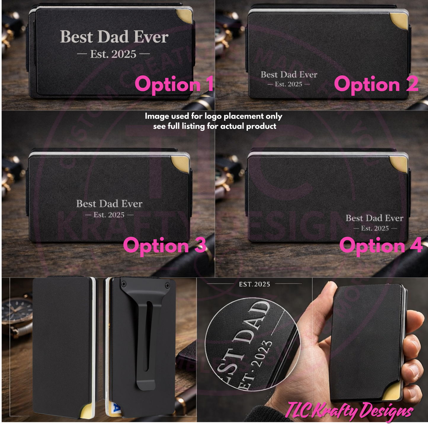 Best Dad Ever Engraved Minimalist Wallet - Slim Metal Card Holder