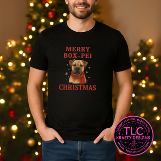 Box-Pei Christmas T-Shirt – Festive Holiday Dog Lover Long or Short Sleeve Tee CK