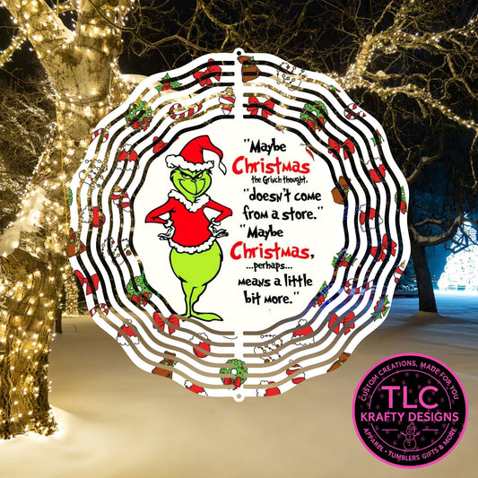 Maybe Christmas 10” Wind Spinner – Festive Christmas Sublimated Metal Yard Décor CK