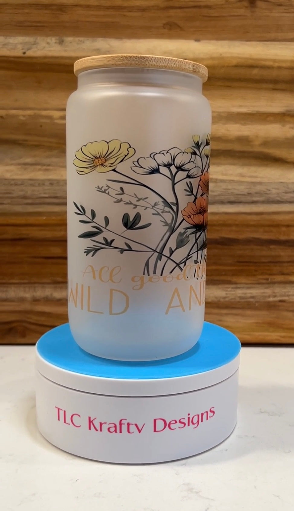 All Good things are wild and Free Logo sublimation 16oz glass tumbler