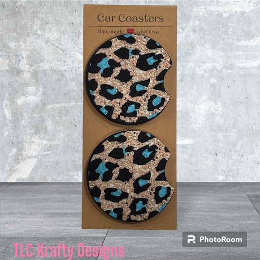 Leopard Print 2.75" Sublimation Car Coasters