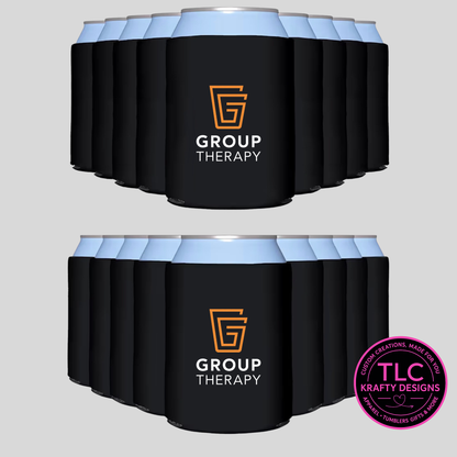 Group Therapy Logo Can Cooler - Custom Business Swag