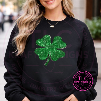 Glitter-Look Clover Shirt or Sweatshirt - St. Patrick's Day Apparel CK
