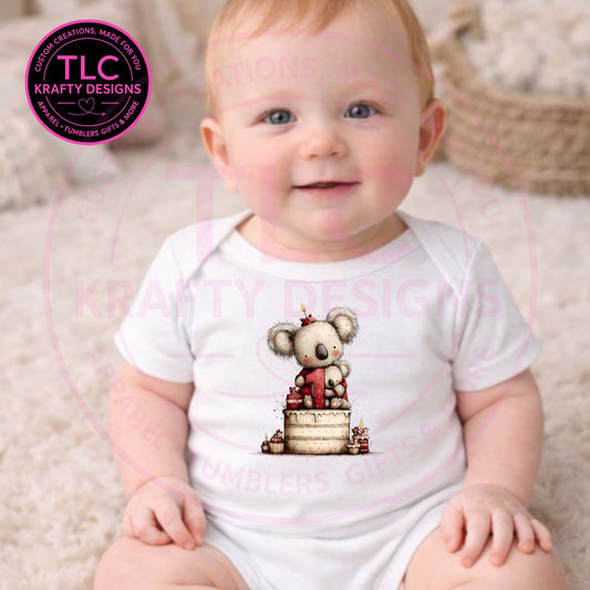 Koala First Birthday Onesie or Romper - Birthday Vibes Apparel CK