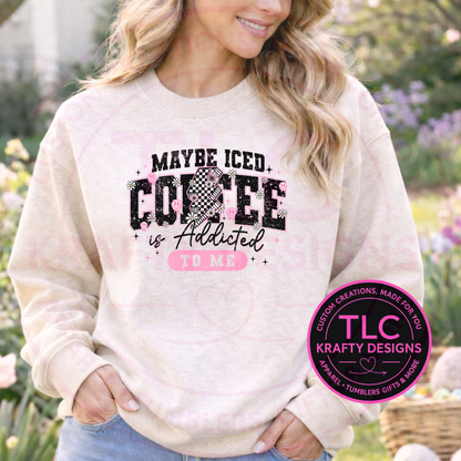 Woman wearing a beige sweatshirt with text in an outdoor setting, featuring TLC Krafty Designs logo.