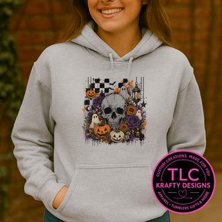Halloween Floral Skull Design – Spooky Season Graphic Apparel
