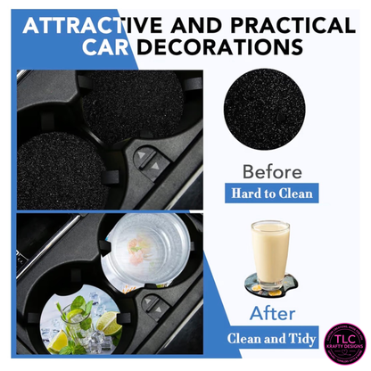 Custom Branded Car Coasters : Branded and Everyday Use - Personalized Business Swag