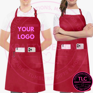 Custom Aprons with Personalized Designs | Adjustable Bib Apron with Pockets