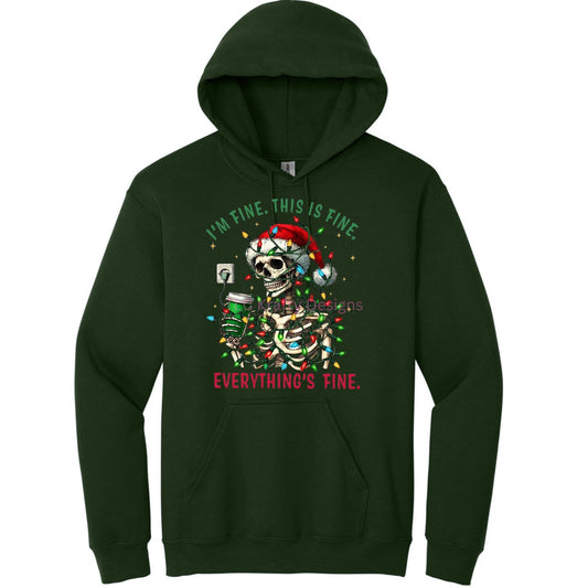 Everything’s Fine Holiday Skeleton Sweatshirt