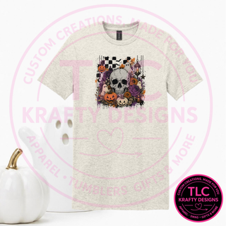 Halloween Floral Skull Design – Spooky Season Graphic Apparel