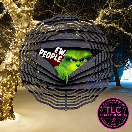 Ew, People 10” Wind Spinner – Christmas Humor Sublimated Metal Yard Décor CK