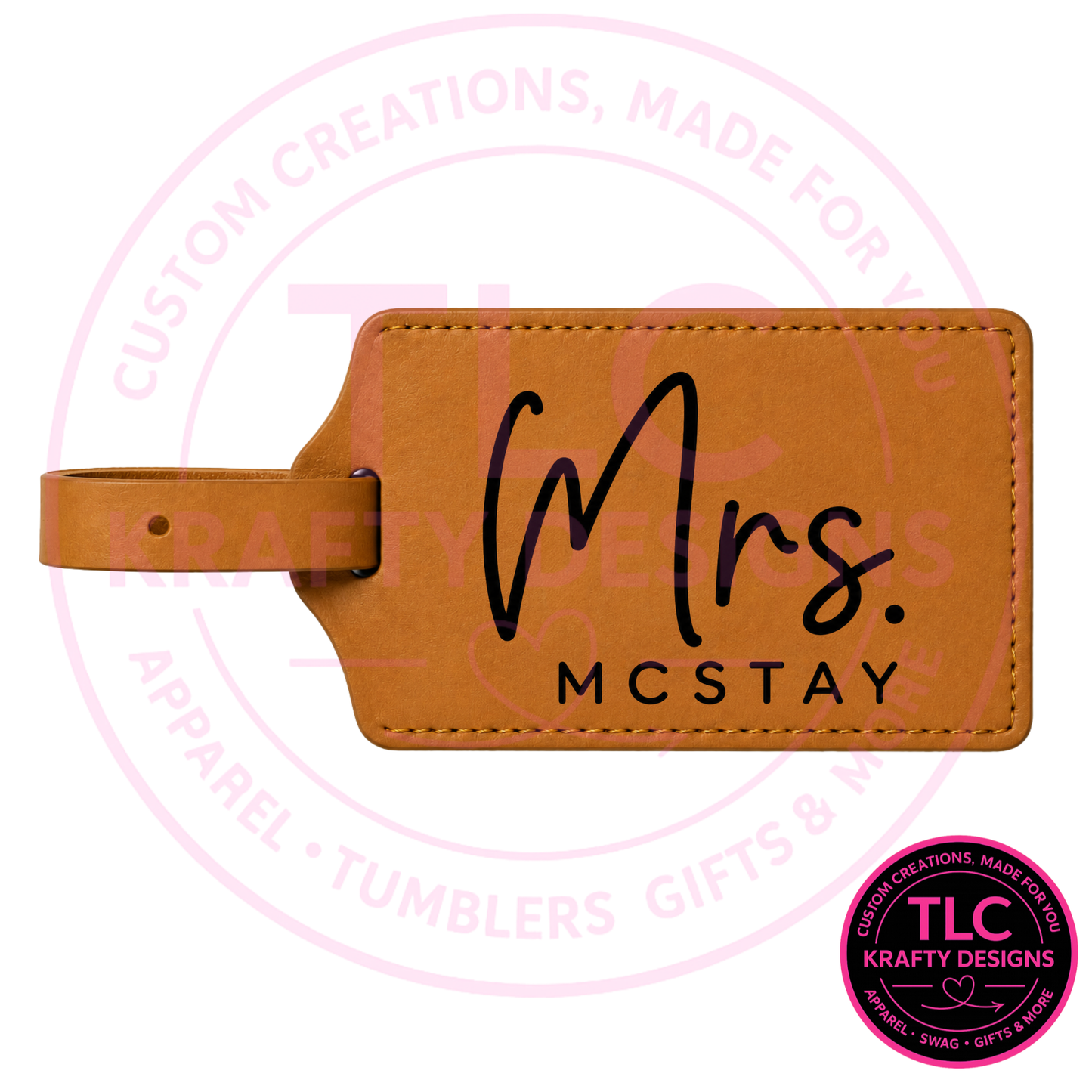Personalized Leatherette Luggage Tags - Custom Travel Accessories