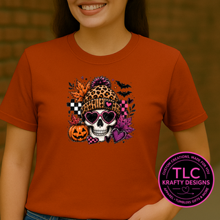 Leopard Skull Halloween Design – Spooky Season Graphic Apparel