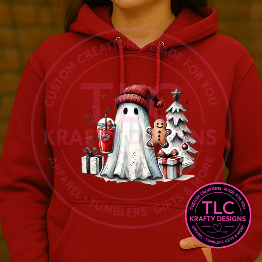 Ghostmas Holiday Sweatshirt - Cute Ghost Christmas Crew Neck or Hoodie