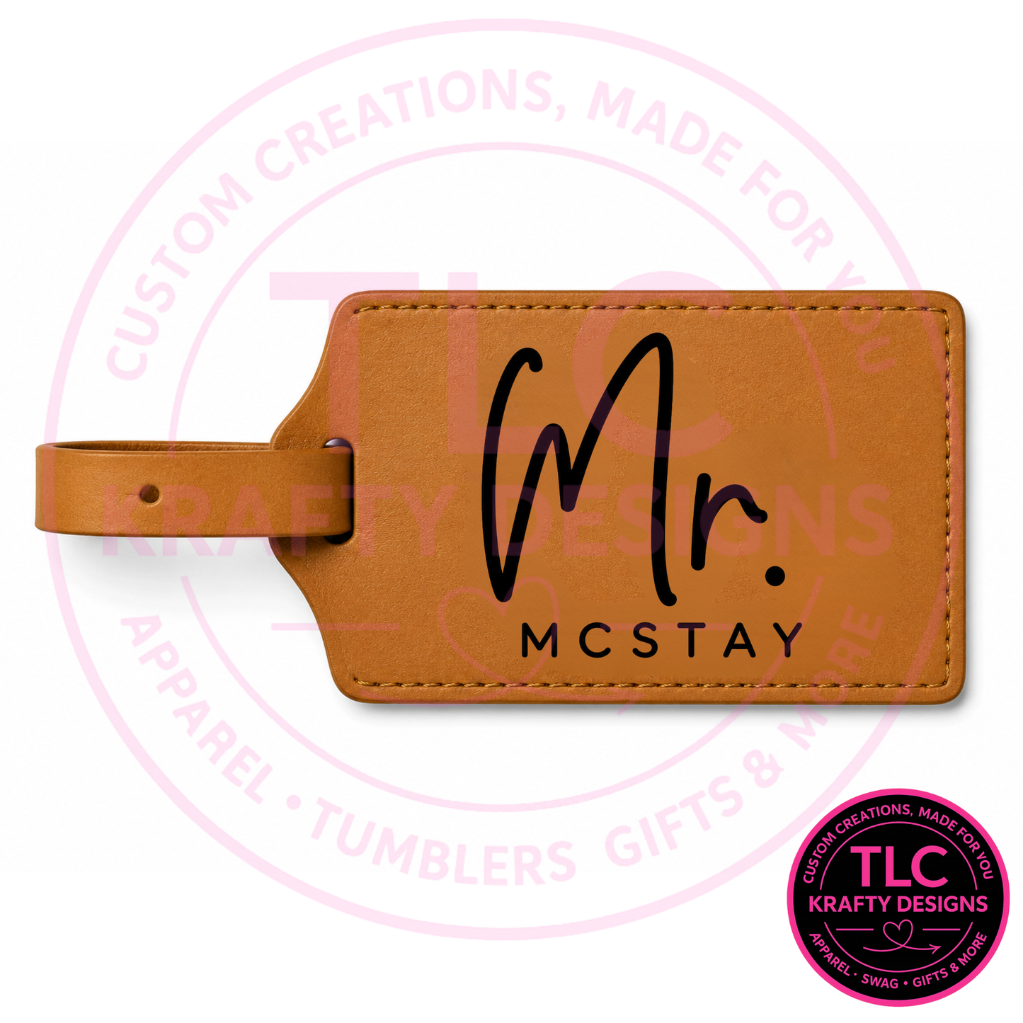 Personalized Leatherette Luggage Tags - Custom Travel Accessories