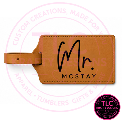 Personalized Leatherette Luggage Tags - Custom Travel Accessories