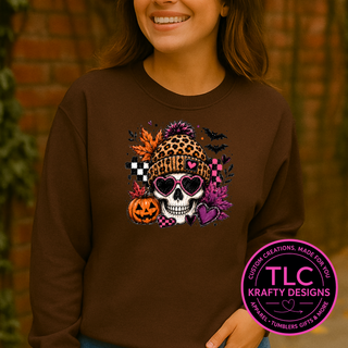 Leopard Skull Halloween Design – Spooky Season Graphic Apparel