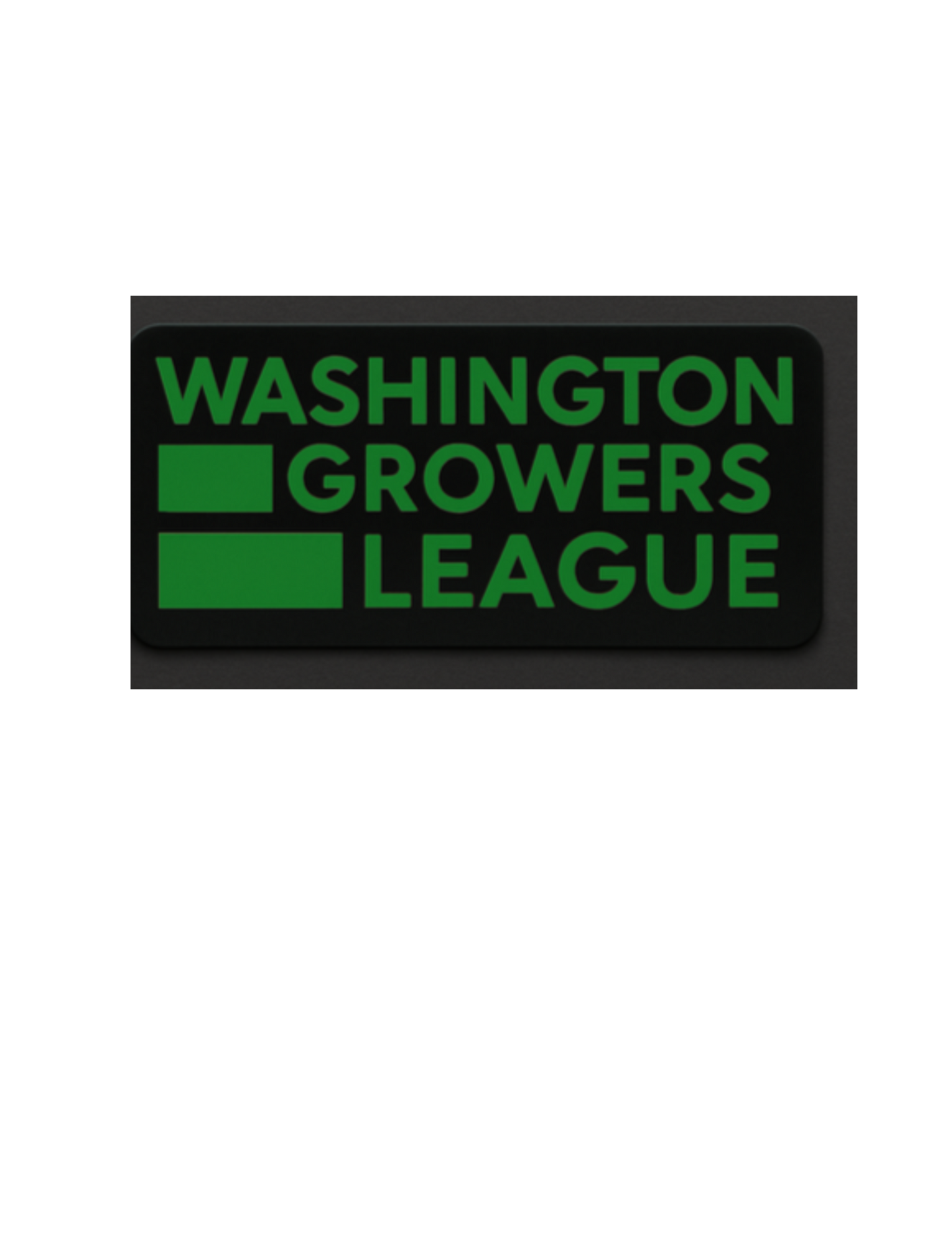 Washington Growers League Logo Sticker – Custom 2.5” x 1.14” Premium Vinyl