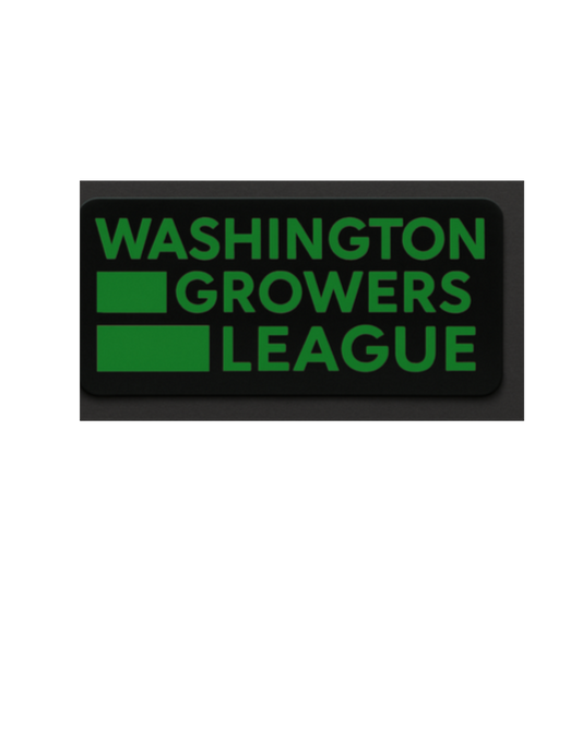 Washington Growers League Logo Sticker – Custom 2.5” x 1.14” Premium Vinyl