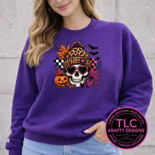 Leopard Skull Halloween Design – Spooky Season Graphic Apparel