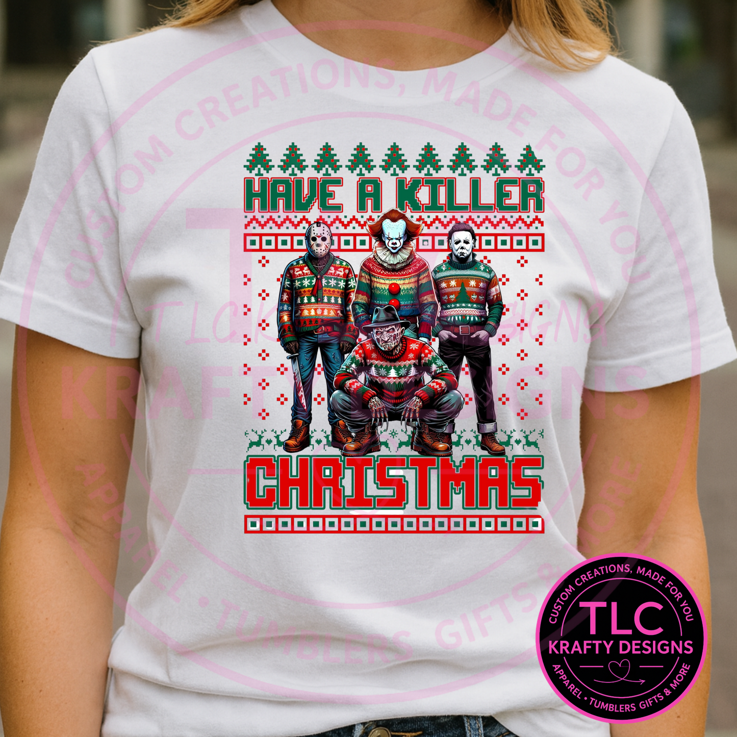 Have a Killer Christmas T-Shirt - Festively Creepy Christmas Long or Short Sleeve Tee CK