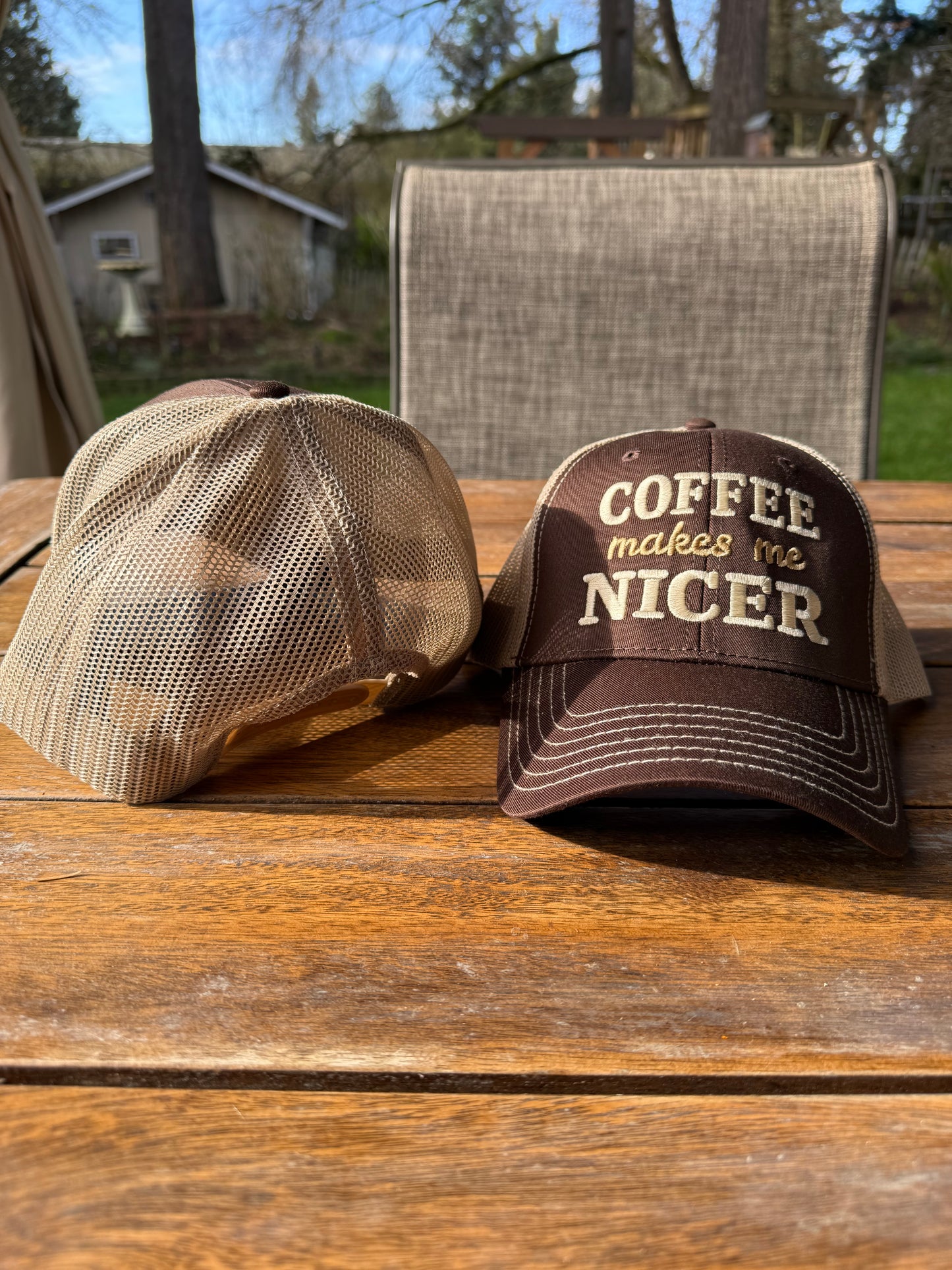 Coffee Makes Me Nicer Embroidered Hat