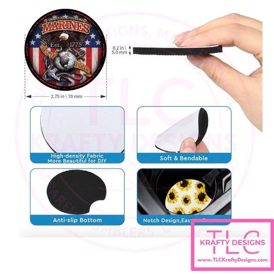 US Marines Neoprene 2.75" Car Coasters CK